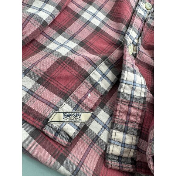 Denim & Supply Ralph Lauren Shirt Mens XL Long Sleeve Button Up Red Plaid - Picture 5 of 6